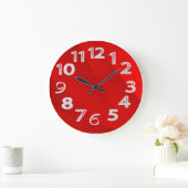 Roter Hintergrund einfach Große Wanduhr (Zuhause)