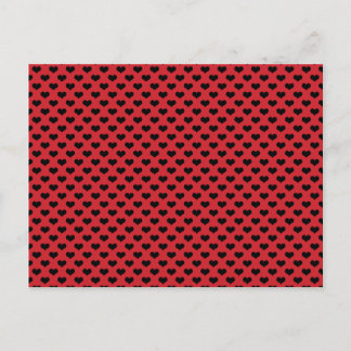 Roter Hintergrund für Schwarze Herzen Hübsch Postkarte
