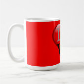 Roter Hintergrund Liebe Hochzeitsherz Kaffeetasse (Links)