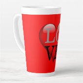 Roter Hintergrund Liebe Hochzeitsherz Milchtasse (Linke Ecke)
