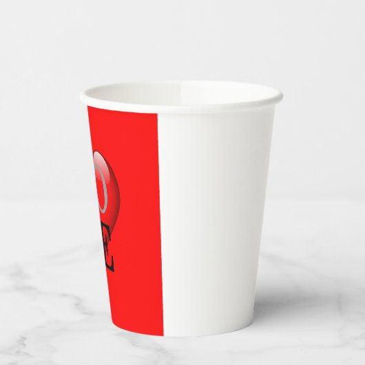 Roter Hintergrund Liebe Hochzeitsherz Pappbecher (Links)