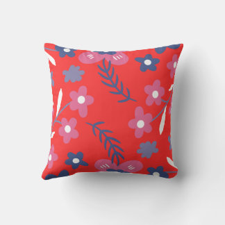 Roter Hintergrund mit Abstrakten rosa und blauen B Kissen
