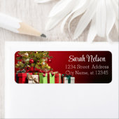 Roter Hintergrund mit dekorativem Weihnachtsbaum (Insitu)