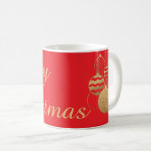 Roter Hintergrund mit Frohe Weihnachten & Christba Kaffeetasse (VorderseiteRechts)