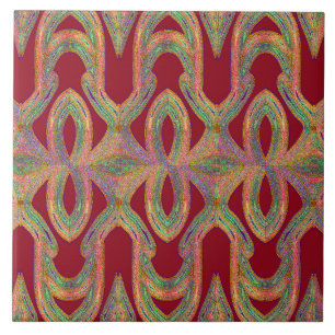 Roter Hintergrund mit klassischem Textil Fliese