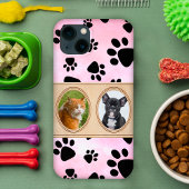 Roter Hintergrund mit Pfoten, benutzerdefiniertes Case-Mate iPhone Hülle