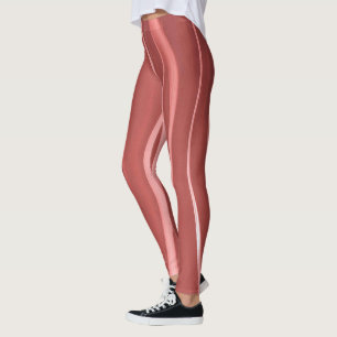 Roter Hintergrund und weiße Streifen Leggings