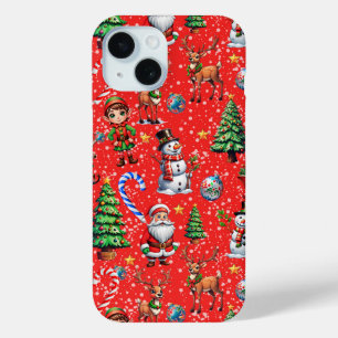 Roter Hintergrund Weihnachtsdekorationsmuster Case-Mate iPhone Hülle