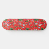 Roter Hintergrund Weihnachtsdekorationsmuster Skateboard (Horizontal)