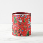 Roter Hintergrund Weihnachtsdekorationsmuster Tasse (Zentrum)