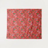 Roter Hintergrund Weihnachtsdekorationsmuster Wandteppich (Vorderseite (Horizontal))