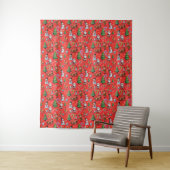 Roter Hintergrund Weihnachtsdekorationsmuster Wandteppich (Beispiel)