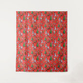 Roter Hintergrund Weihnachtsdekorationsmuster Wandteppich (Vorderseite)