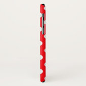 Roter Hintergrund-Weiß-Tupfen Case-Mate iPhone Hülle (Hinten/Links)