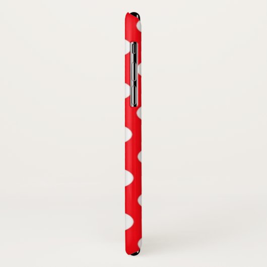 Roter Hintergrund-Weiß-Tupfen Case-Mate iPhone Hülle (Hinten/Links)