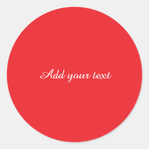 Roter Hintergrund, weißer Text, Vorlage Runder Aufkleber