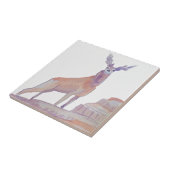 Roter Hirsch, Aquarellwald Fliese (Seite)