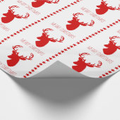 Roter Hirschkopf und Sterne mit Text frohe Weihnac Geschenkpapier (Ecke)