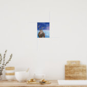 Roter Hirschstag im Schnee Poster (Küche)
