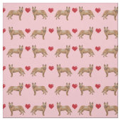Roter Hirse Liebe Rosa Herzen Stoff (Muster)