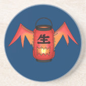 Roter Hochinobake (Paper Lantern Ghost) Sandstein Untersetzer (Vorne)