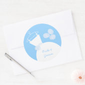 Roter Hochzeitsticker Runder Aufkleber (Umschlag)