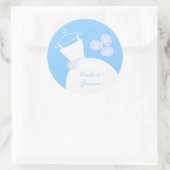 Roter Hochzeitsticker Runder Aufkleber (Tasche)