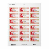 Roter Hockeyspieler, Rot, Orange, Grün Adressaufkleber (Vorne)