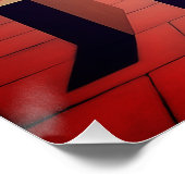 Roter Hof mit Statuen | Metaphysische Kunst Poster (Ecke)