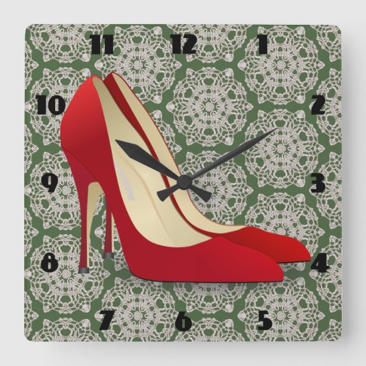 roter hoher Absatz beschuht Uhr (Vorderseite)