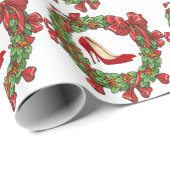Roter Hoher Absatz / Weihnachtsbrand Geschenkpapier (Rolleneckpunkt)