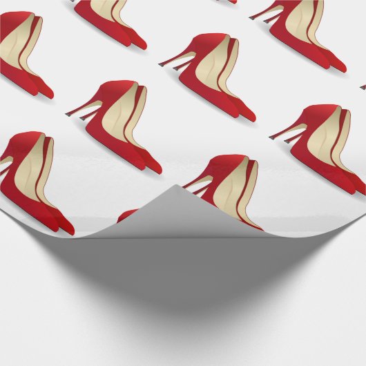 Roter hoher Heels Geschenkpapier (Ecke)