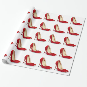 Roter hoher Heels Geschenkpapier