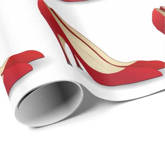 Roter hoher Heels Geschenkpapier (Rolleneckpunkt)