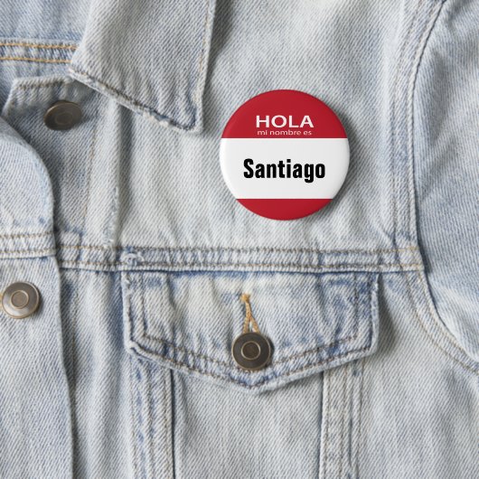 Roter Hola MI Nombre Es hallo Knopf Button (Beispiel)