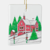 Roter Holiday Barn Ornament (Rechts)