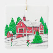 Roter Holiday Barn Ornament (Rückseite)