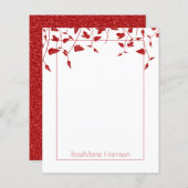Roter Holiday Floral Border Paper (Vorne/Hinten)
