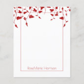 Roter Holiday Floral Border Paper (Vorderseite)