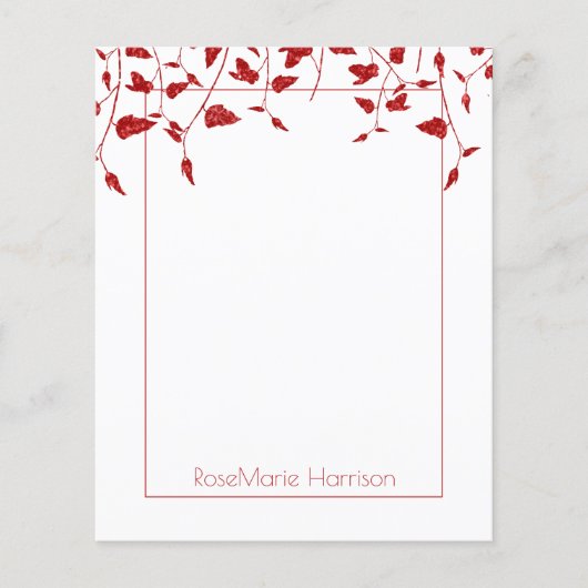 Roter Holiday Floral Border Paper (Vorderseite)