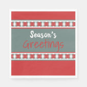 Roter Holiday Gruß Papier Napkins mit Aquamarinen Serviette (Vorderseite)