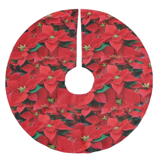 Roter Holiday Polyester Weihnachtsbaumdecke (Vorderseite)