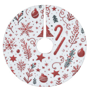 Roter Holiday Tree Rock Polyester Weihnachtsbaumdecke