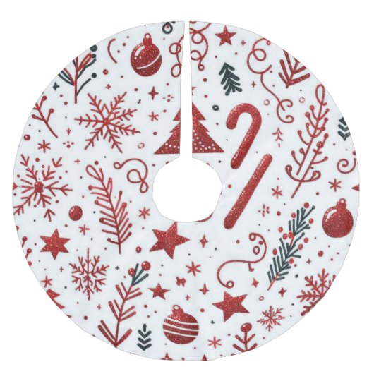 Roter Holiday Tree Rock Polyester Weihnachtsbaumdecke (Vorderseite)