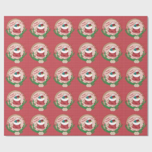 Roter Holiday Wrapping Paper Geschenkpapier (Flach)