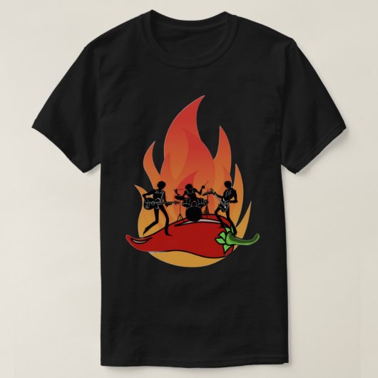Roter Hot Chili Paprikaschoten Band T - Shirt (Design vorne)