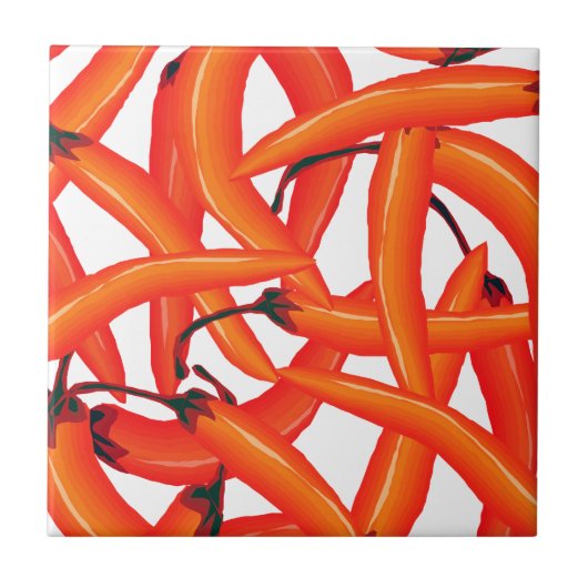 Roter Hot Chili Paprikaschoten Fliese (Vorderseite)