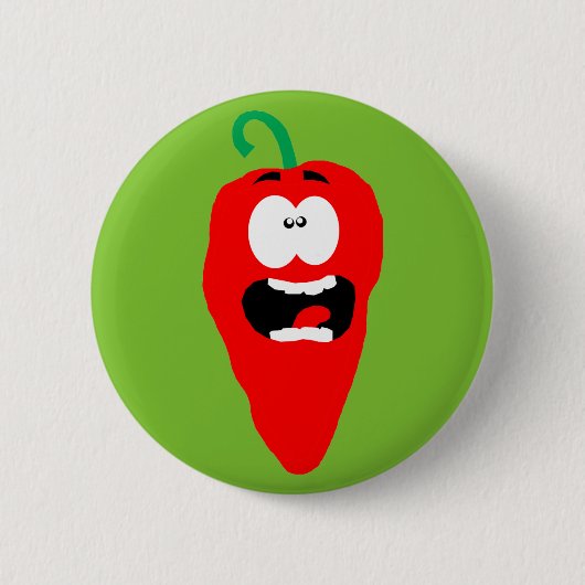 Roter Hot Chili Pepper Button (Vorderseite)
