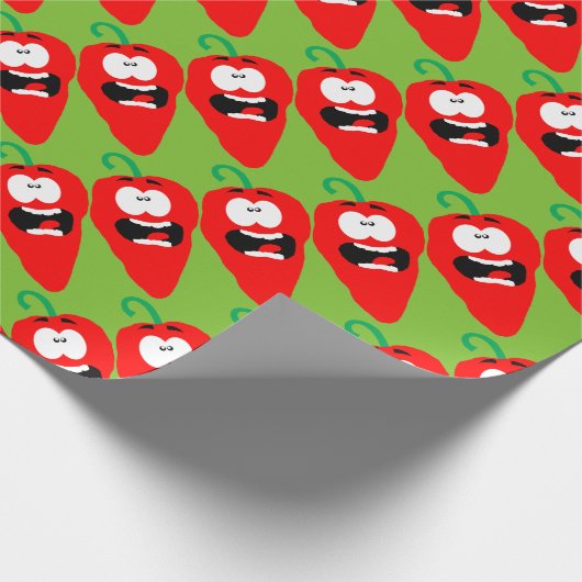Roter Hot Chili Pepper Geschenkpapier (Ecke)