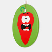 Roter Hot Chili Pepper Keramikornament (Links)
